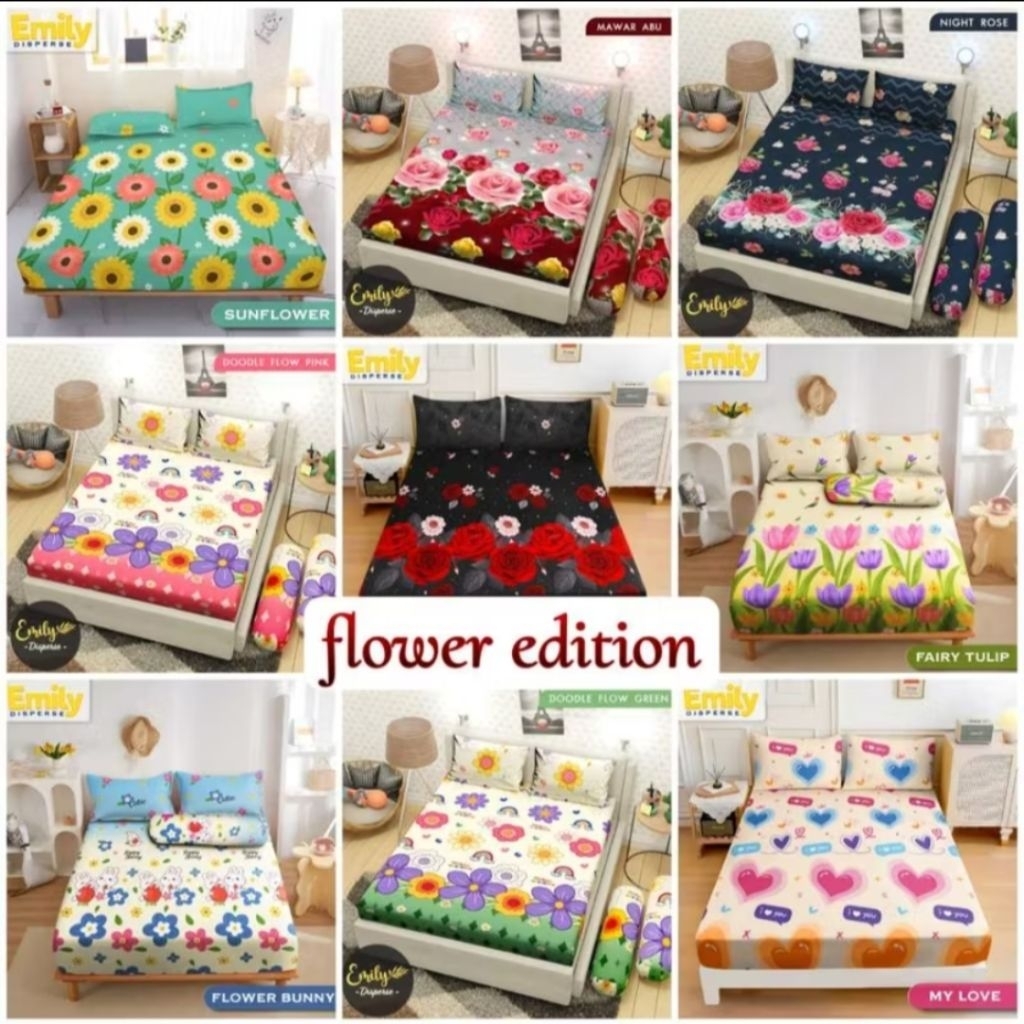 singel sprei motif bunga ukuran 200x200 jumbo