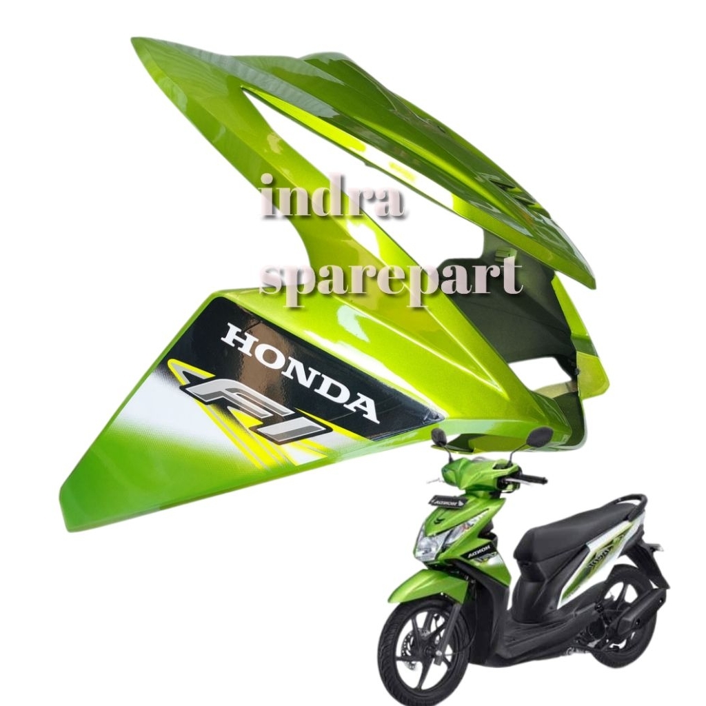 Tameng Dasi Depan Berikut Stiker Honda Beat Fi 2013-2014 Warna Hijau