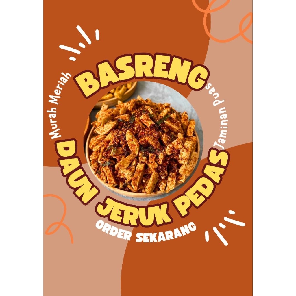 

250 gram basreng daun jeruk dan basreng daun jeruk pedas