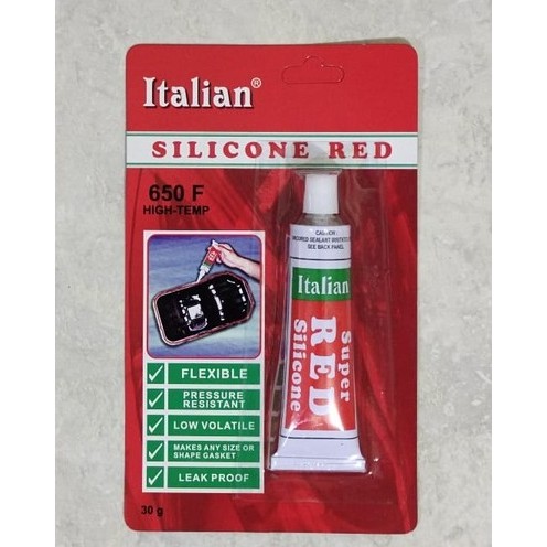 

Lem Silicone Sealant Tahan Panas / Lem Silicone Red Italian 30 Gram
