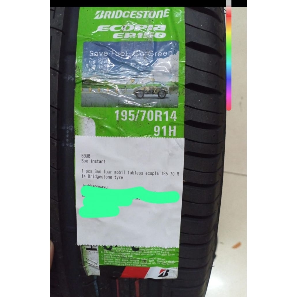 Ban luar mobil tubless ecopia 195 70 R14 Bridgestone tyre
