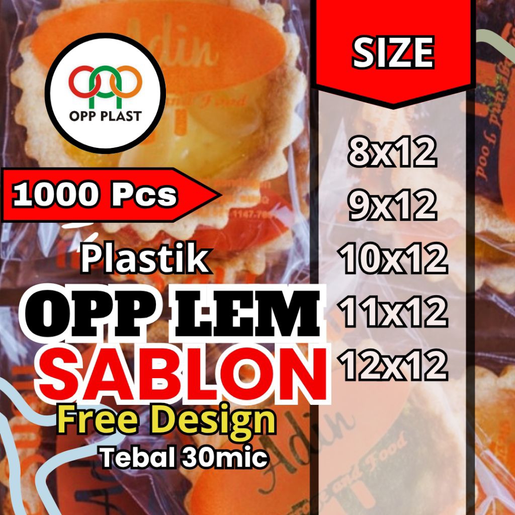 

Plastik OPP LEM 8x12/9x12/10x12/11x12/12x12 Sablon | Tebal 30 micron