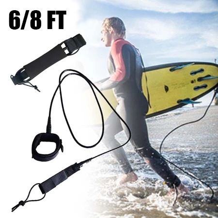 6/8Ft Leash Surfing Tali Pengikat Papan Surfing Leash Surfboard Surfing Leg Rope Untuk Papan Selanca