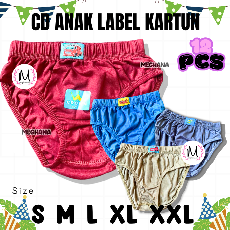 6 Pcs Celana Dalam Anak Laki-Laki Polos/CD Anak Cowok Polos/CD ANAK TK SD