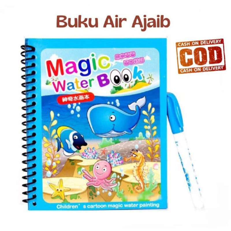 

Magic Water Coloring Book Invisible Ink Mainan Edukasi Anak Buku Gambar Mewarnai Ajaib Spidol Air