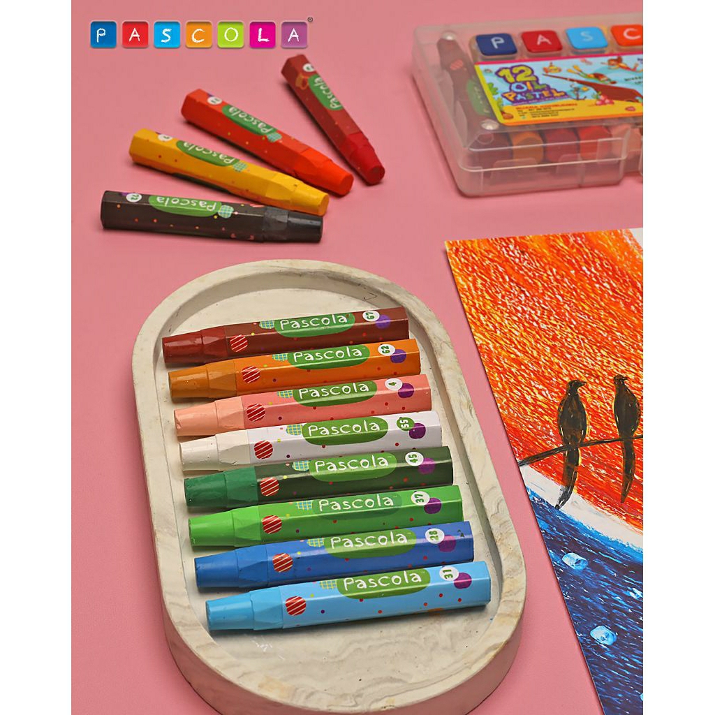 

Crayon Oil Pastel Pascola isi 12 18 24 36 55+5 72 warna