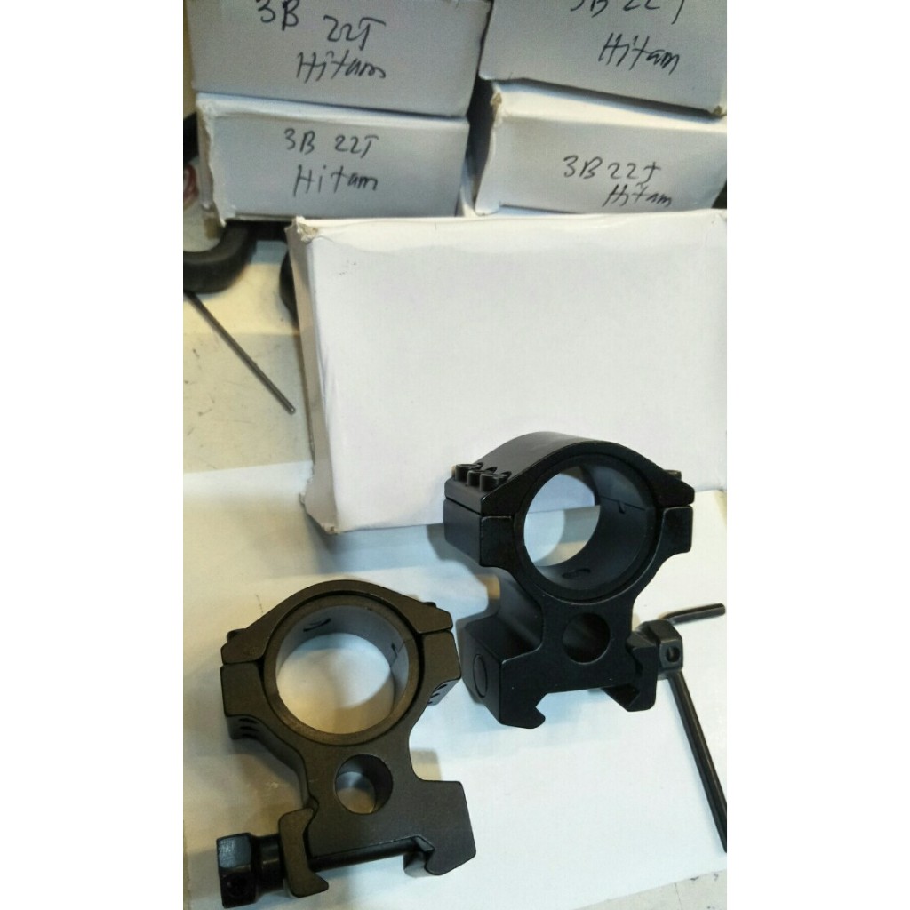 Termurah.. mounting 3 baut 22 hitam - Bisa COD