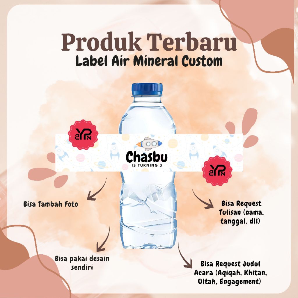 

LABEL AIR MINUM 330 ML CUSTOM - BISA REQUEST TEMA - BISA TAMBAH FOTO