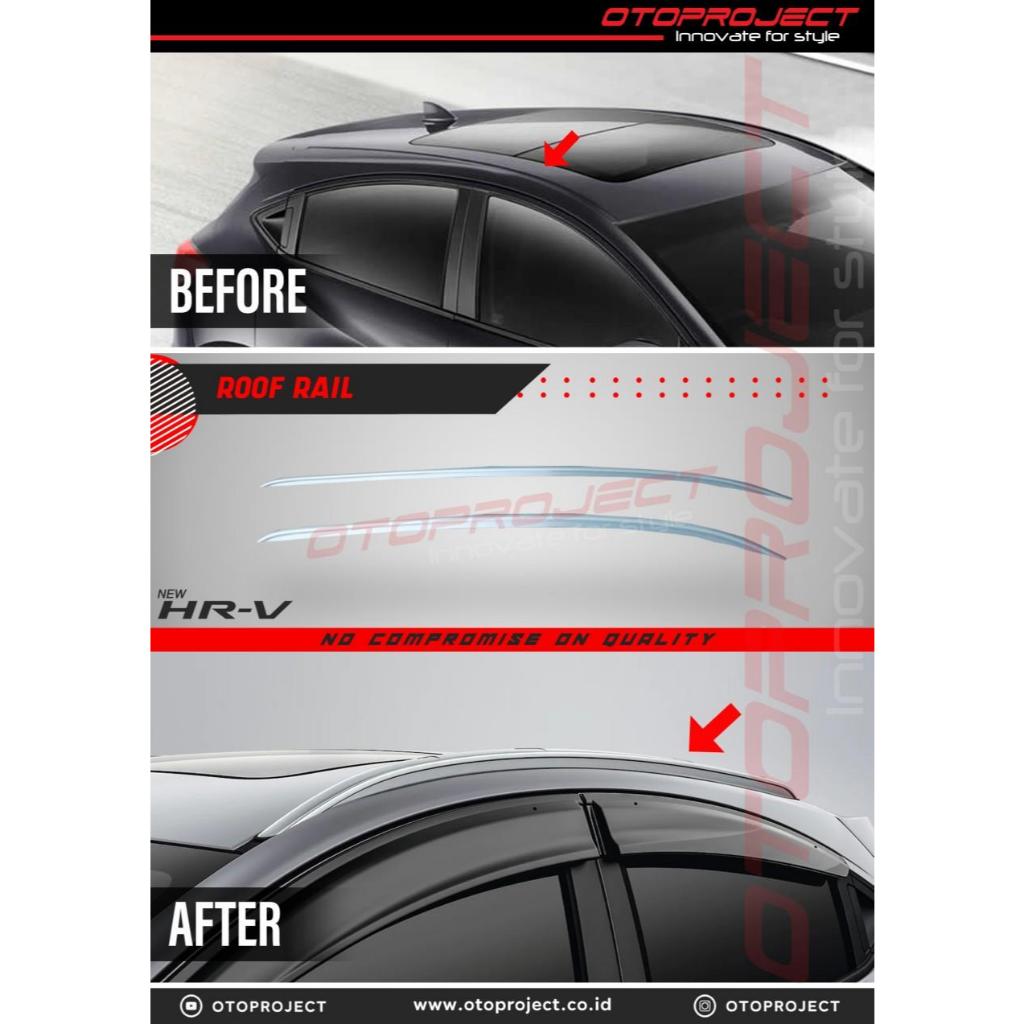 Otoproject - Roof Rail Honda HRV Design Modul Cover Atas Mobil 2015-2021(TDK DENGN CROSS BAR NYA)