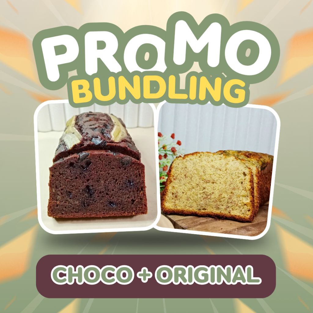 

Banana Bread Original & Choco Banana Cake Roti Pisang Original dan Cokelat ( Bundling) | Terasa By Tertawan Rasa