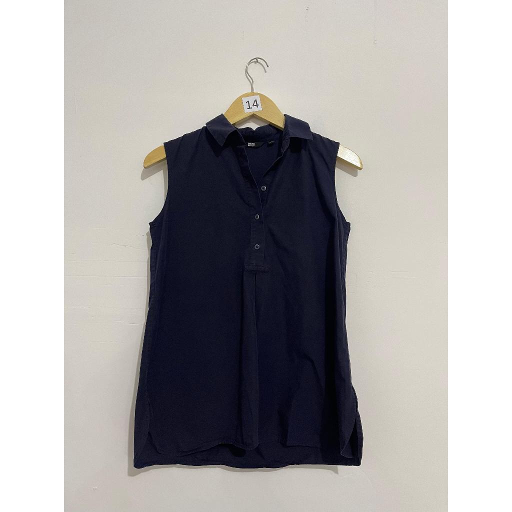Blouse Tanpa Lengan Uniqlo Original Navy - Second Ori
