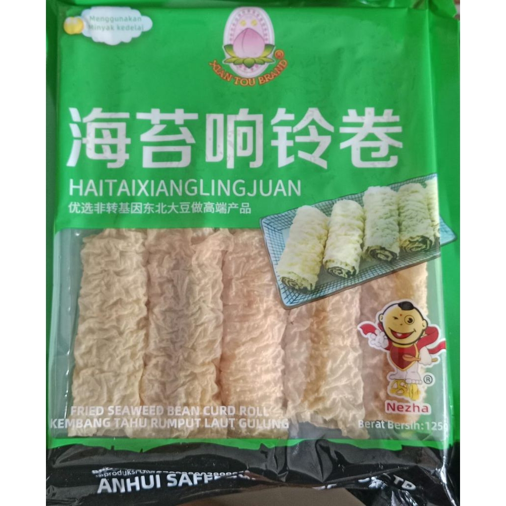

KEMBANG TAHU RUMPUT LAUT GULUNG/FRIED SEAWEED BEAN CURD ROLL XIAN TOU BRAND Exp 09/2025