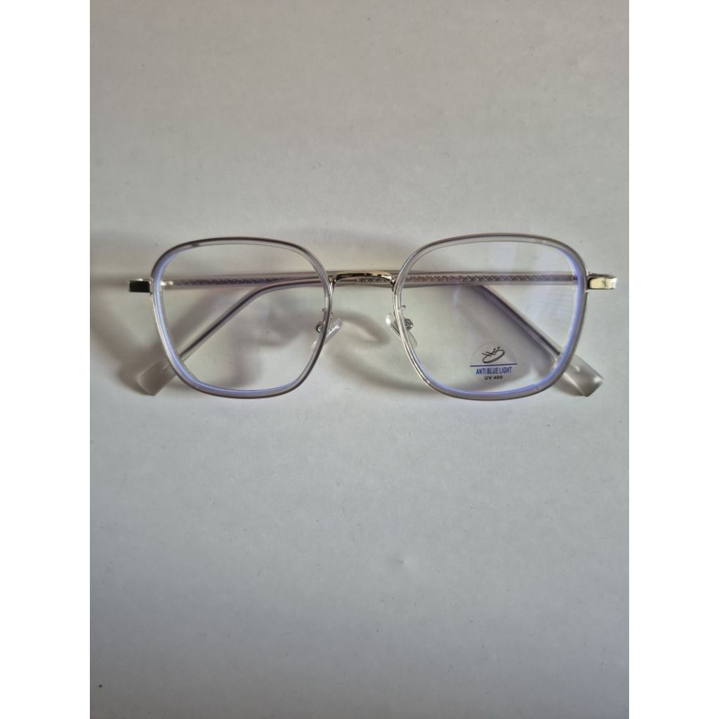 Kacamata Bening, kacamata antiradiasi, kacamata frame wanita warna abu/grey model kotak