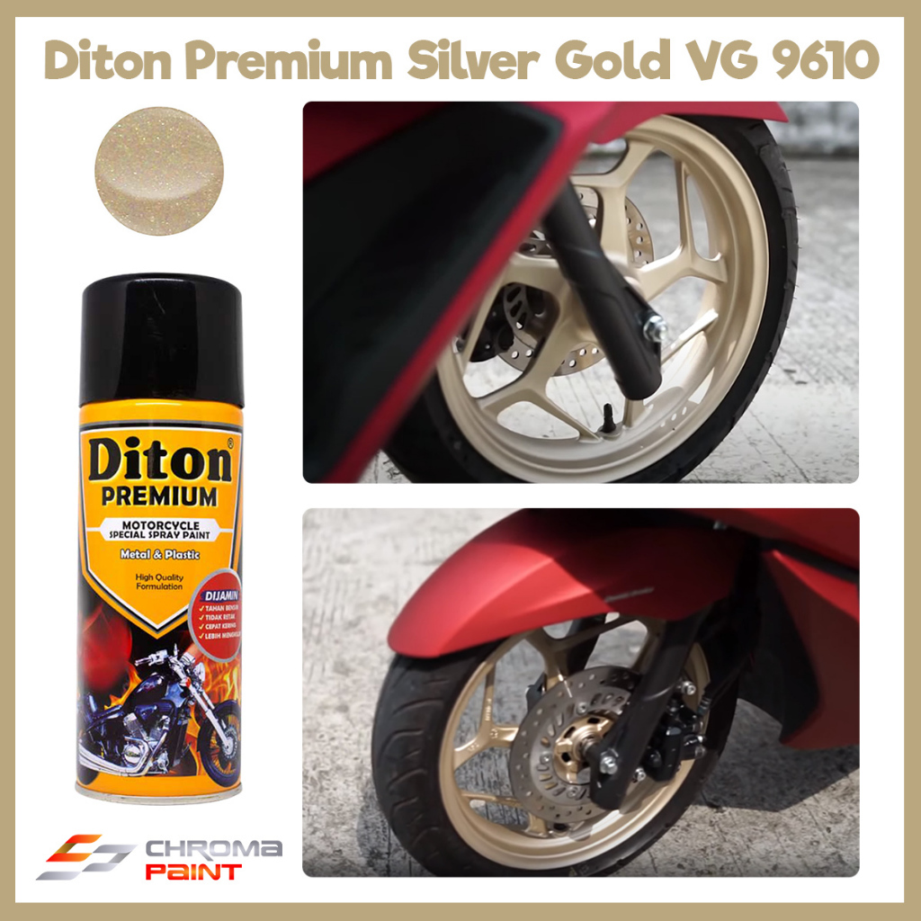 Cat Motor Diton Premium Velg & Engine Color - Warna Silver Gold VG 9610