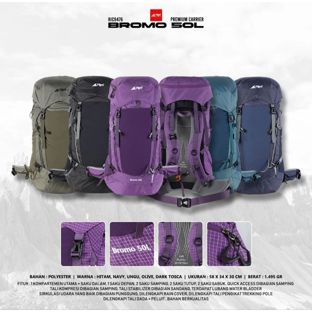 Tas Gunung Carrier Rei Bromo 50L