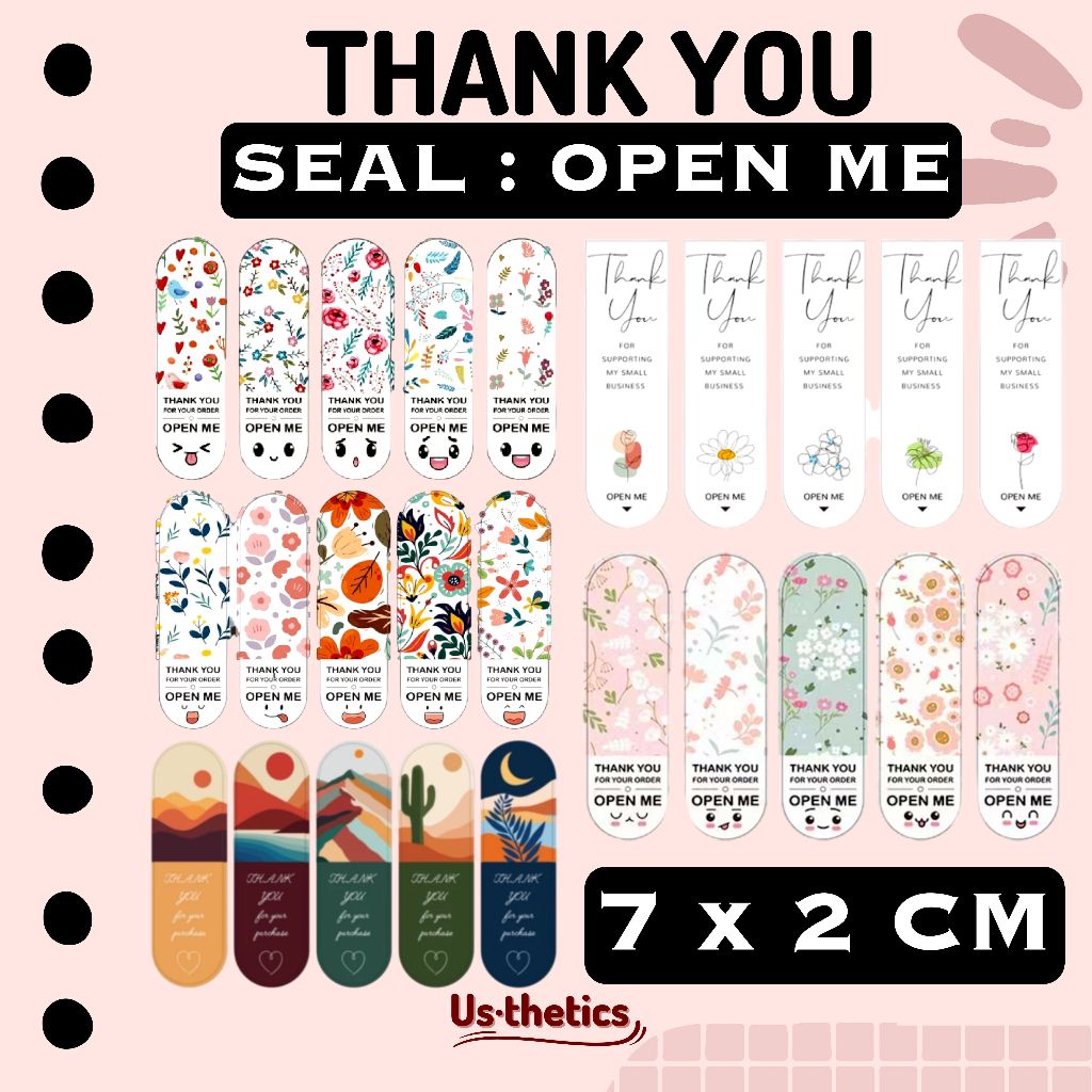 

(10 pcs) Sticker stiker Seal segel Label Open Me thank you for your order dus hampers dus box gift
