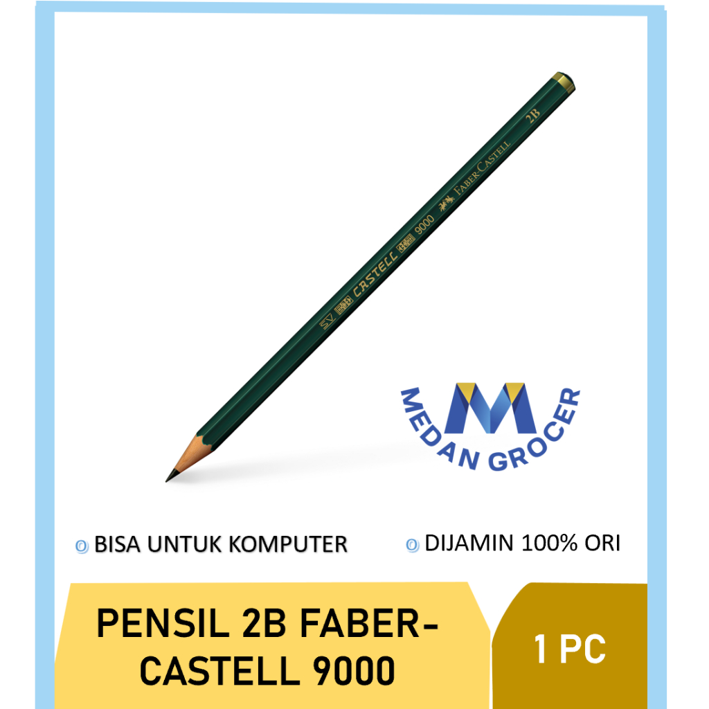 

Pensil 2B Faber Castell 9000 hijau untuk ujian komputer 1pc SATUAN