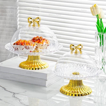 Tempat Kue Aesthetic Wadah Roti Mewah Tudung Saji Set Mewah Penutup Makanan Tempat Penyimpanan Roti 