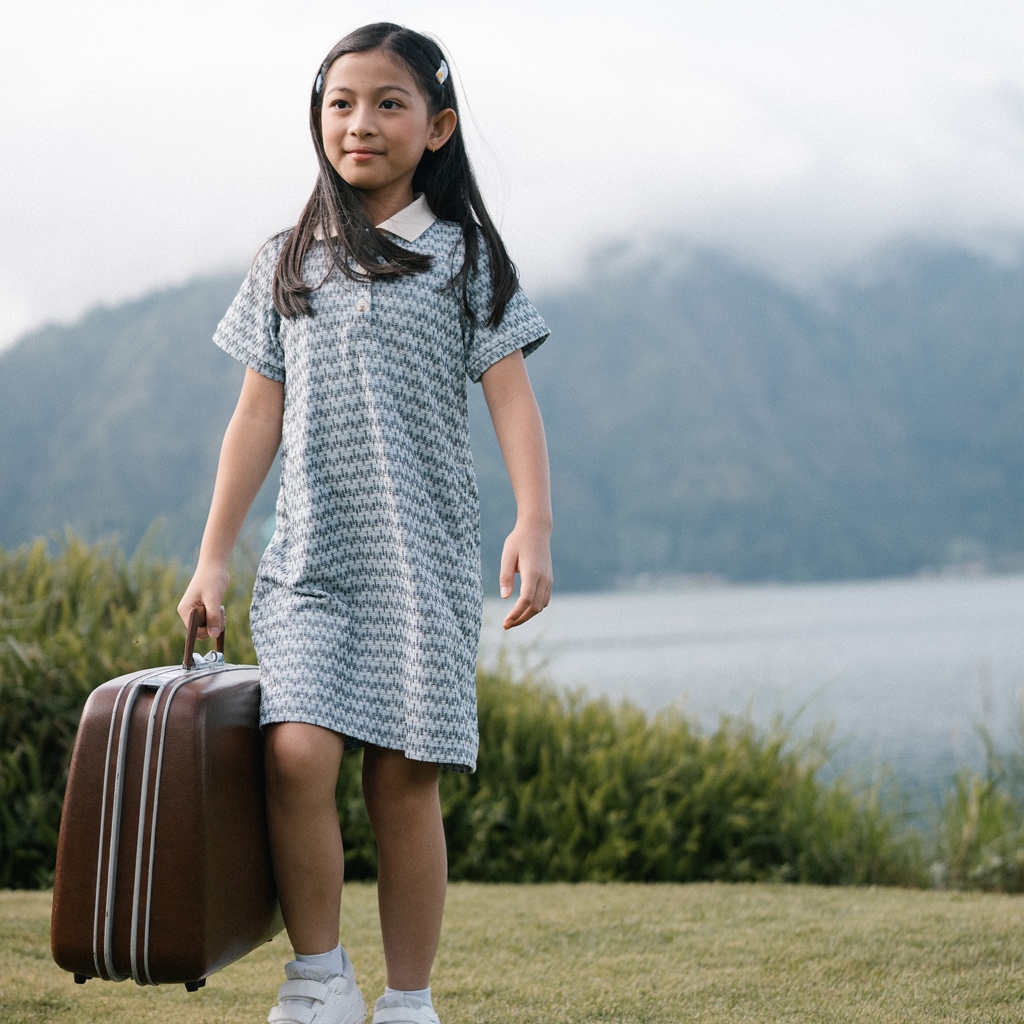 LEWIS EMMA - Tweed Knit Dress (2-14 Tahun) Dress Anak Perempuan Lengan Pendek