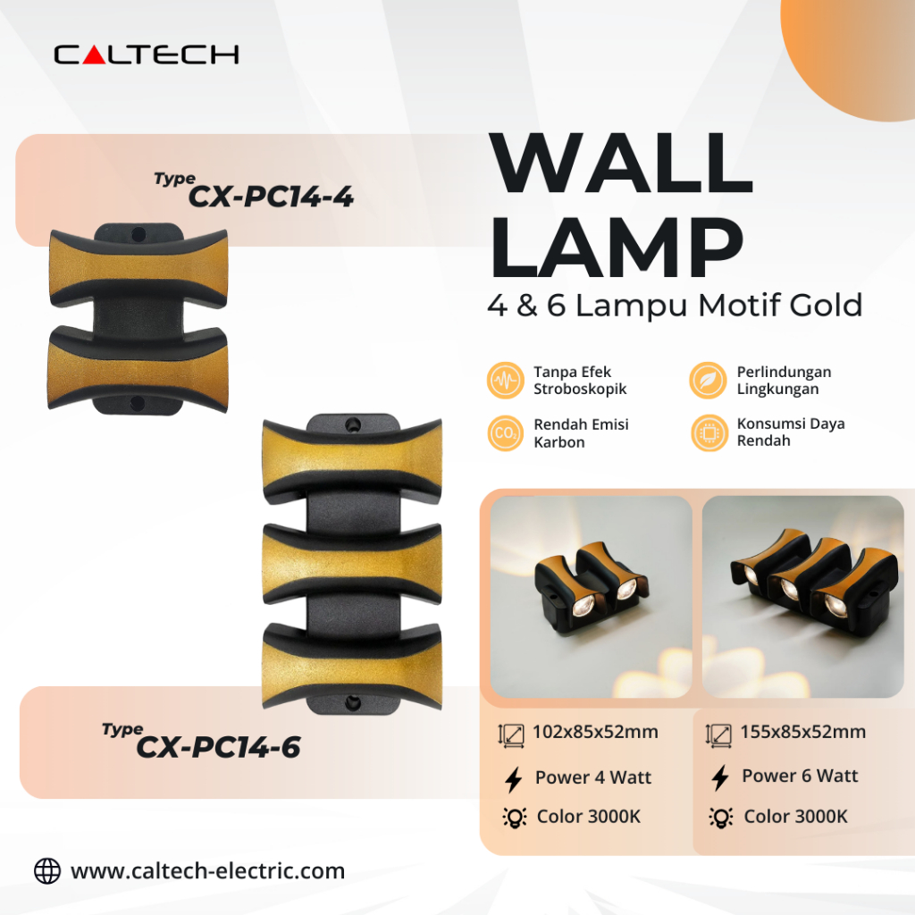Caltech Wall Lamp CX-PC14 (4 & 6 Lampu)