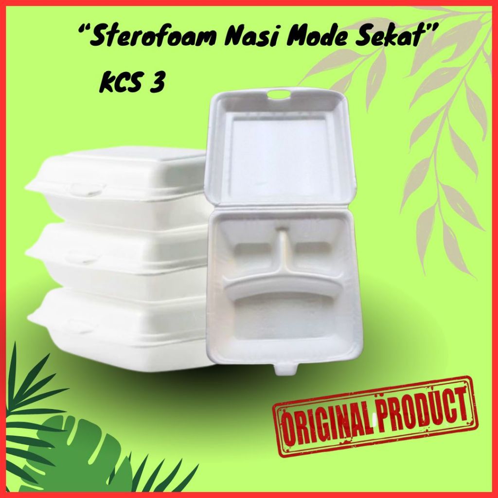 Styrofoam Lunch Box Kotak Makan Styrofoam Sekat Foam Nasi Harga Grosir