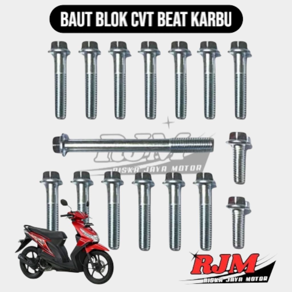 Baut CVT Beat Karbu Full Set / Baut Cover CVT Beat Karburator Full Set / Baut CVT Beat Karbu Fullset