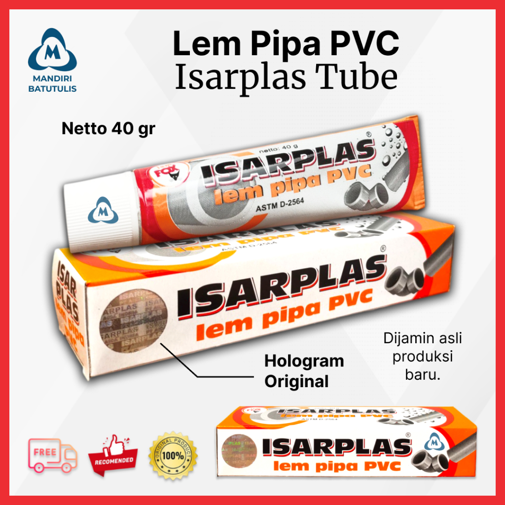 Lem Isarplas Tube Original 40gr Lem Pipa Pvc Paralon