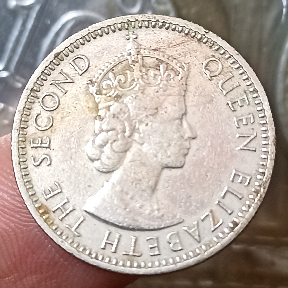 Koin Kuno Asing Malaya and British Borneo (British Malaysia) 10 Cents - Elizabeth II Tahun 1960