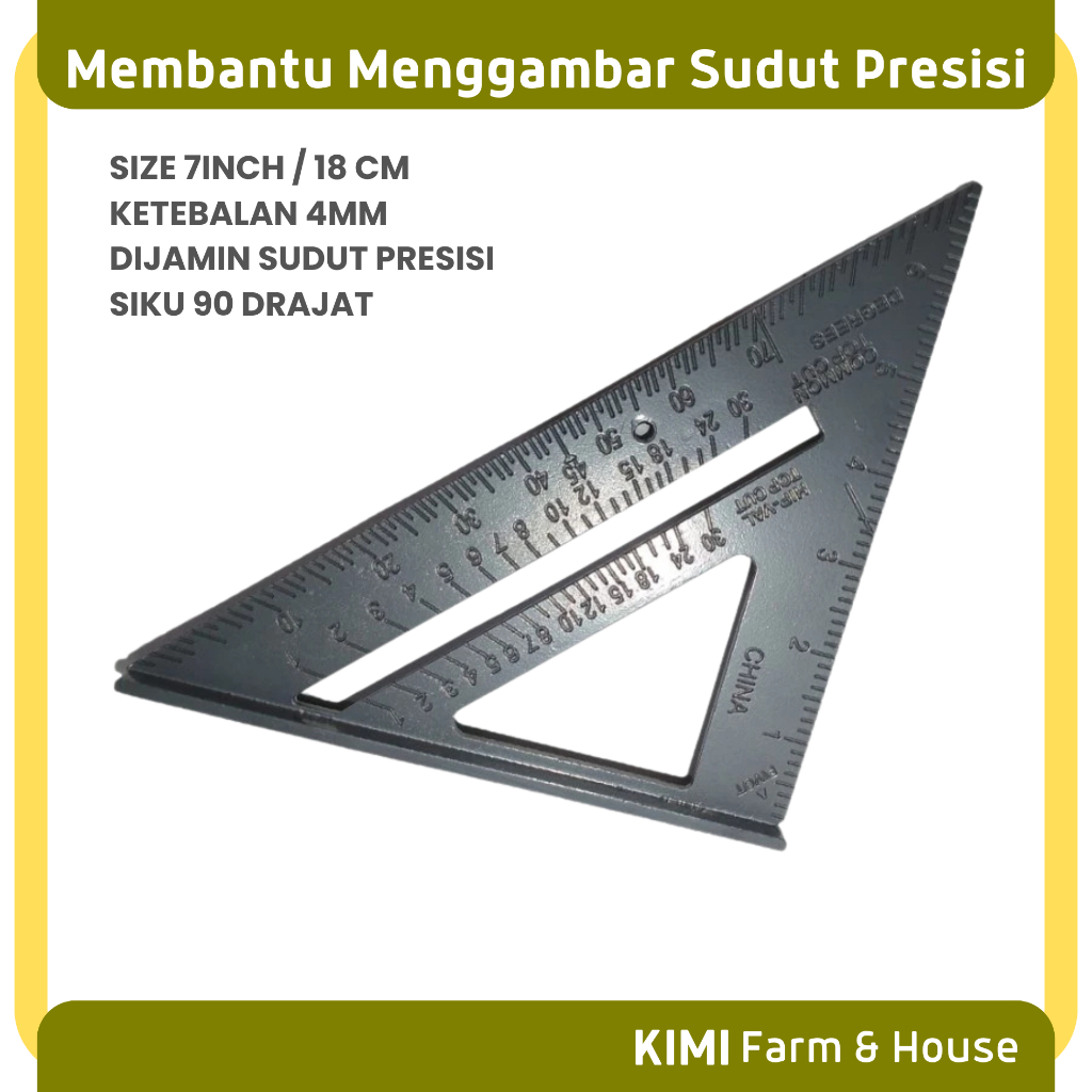 

Speed Square 7 inch Penggaris Siku Sudut Segitiga Aluminium Alloy Angle Ruler