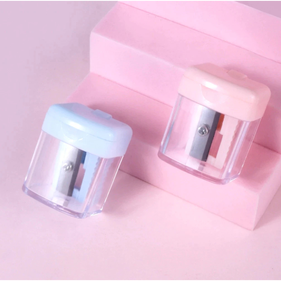 

Rautan Pensil Satu Lubang Serutan Tajam Dengan Penutup Pencil Sharpener Minimalis