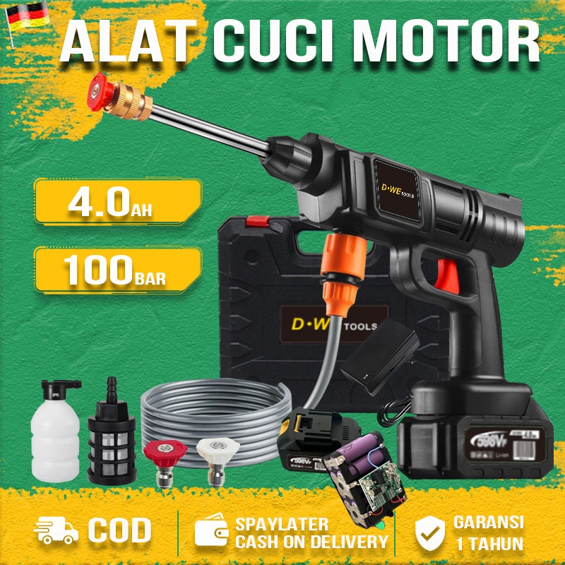 100 BAR 599Vf alat untuk cuci motor alat cuci mobil tekanan tinggi cuci motor portable jet alat cuci