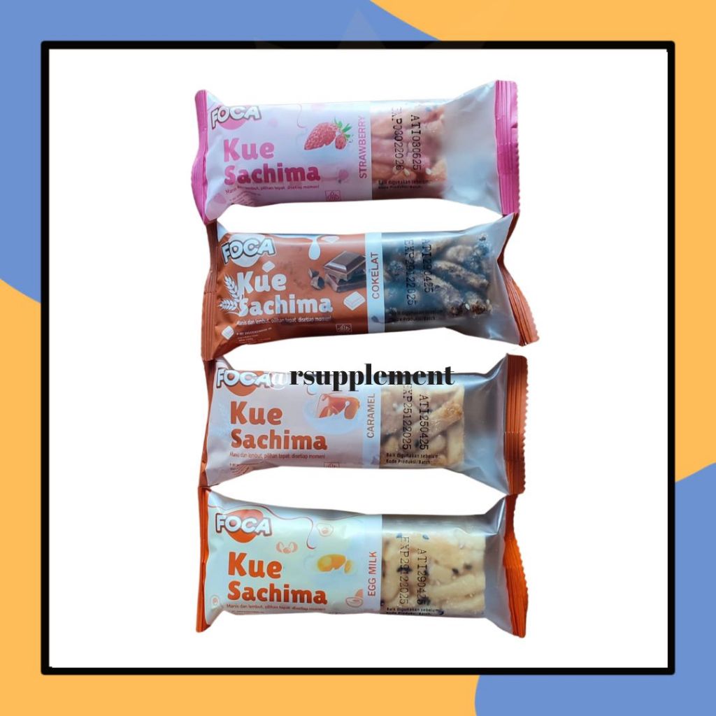 

Foca Kue Sachima 30gr Manis Snack Lembut Rasa Coklat Strawberry Caramel Egg Milk