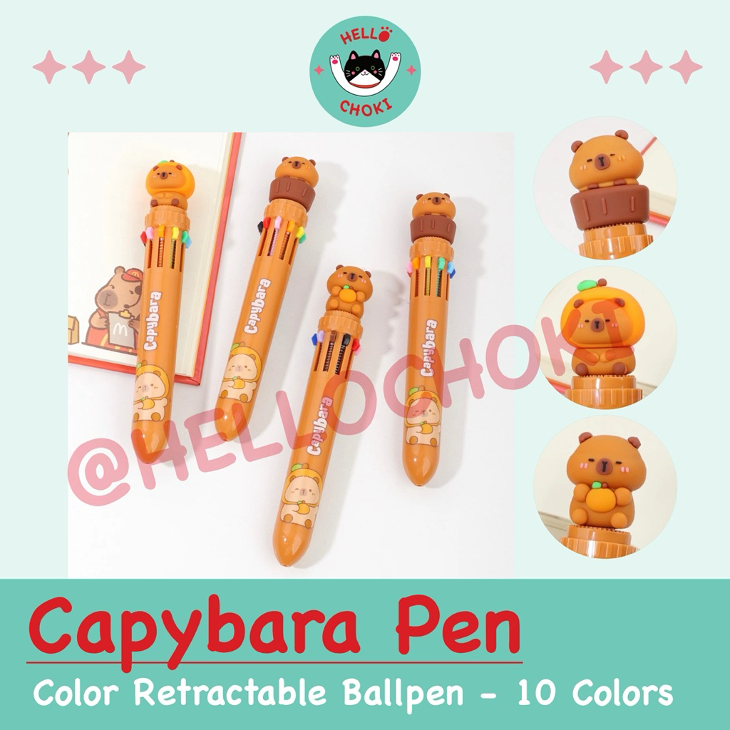 

HELLOCHOKI - Capybara Color Retractable Ballpen (10 Warna)