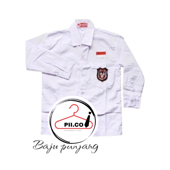SERAGAM CEWEK/COWOK PUTIH LOGO SD LENGAN PANJANG/PENDEK ATAU KEMEJA PUTIH POLOS LENGAN PANJANG