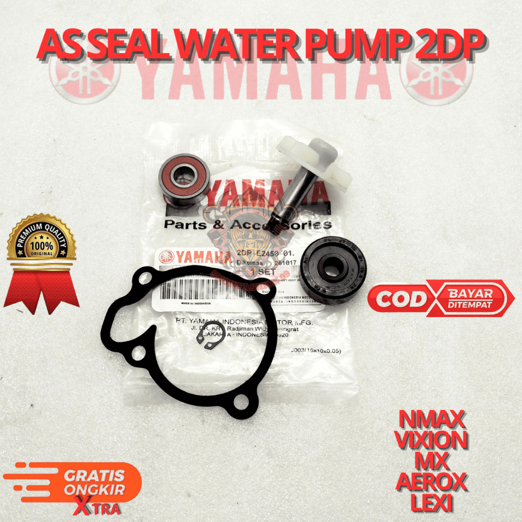 AS SEAL WATER PUMP 2DP UNTUK MOTOR NMAX,VIXION,MX,AEROX,LEXI,XEON.YGP BERKUALITAS ORIGINAL ASLI ORI