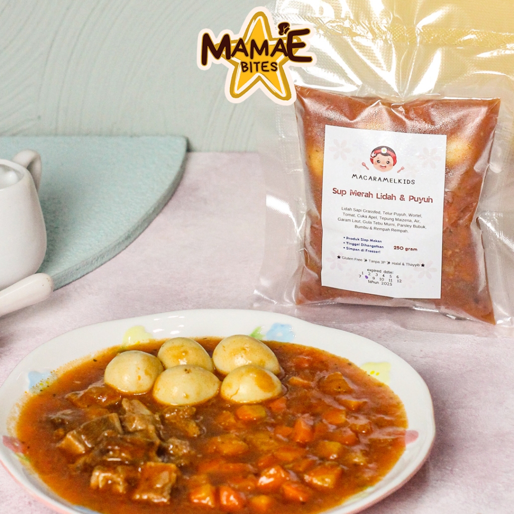 

Macaramel Kids - Sup Merah Lidah Puyuh | Frozen MPASI NDF Homemade & Bekal Anak Sehat