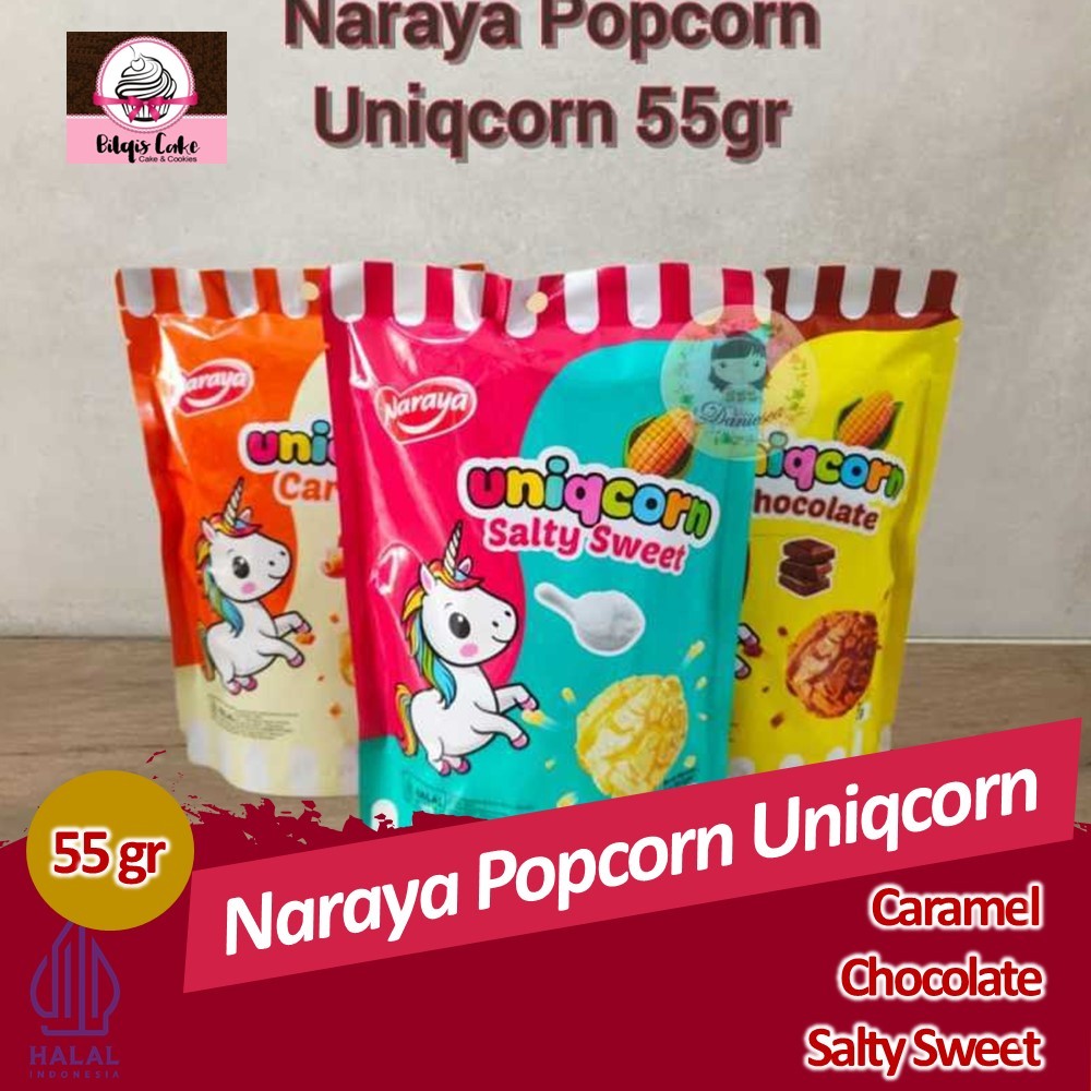 

Naraya Popcorn Uniqcorn 55 Gram Chocolate Caramel and Salty Sweet