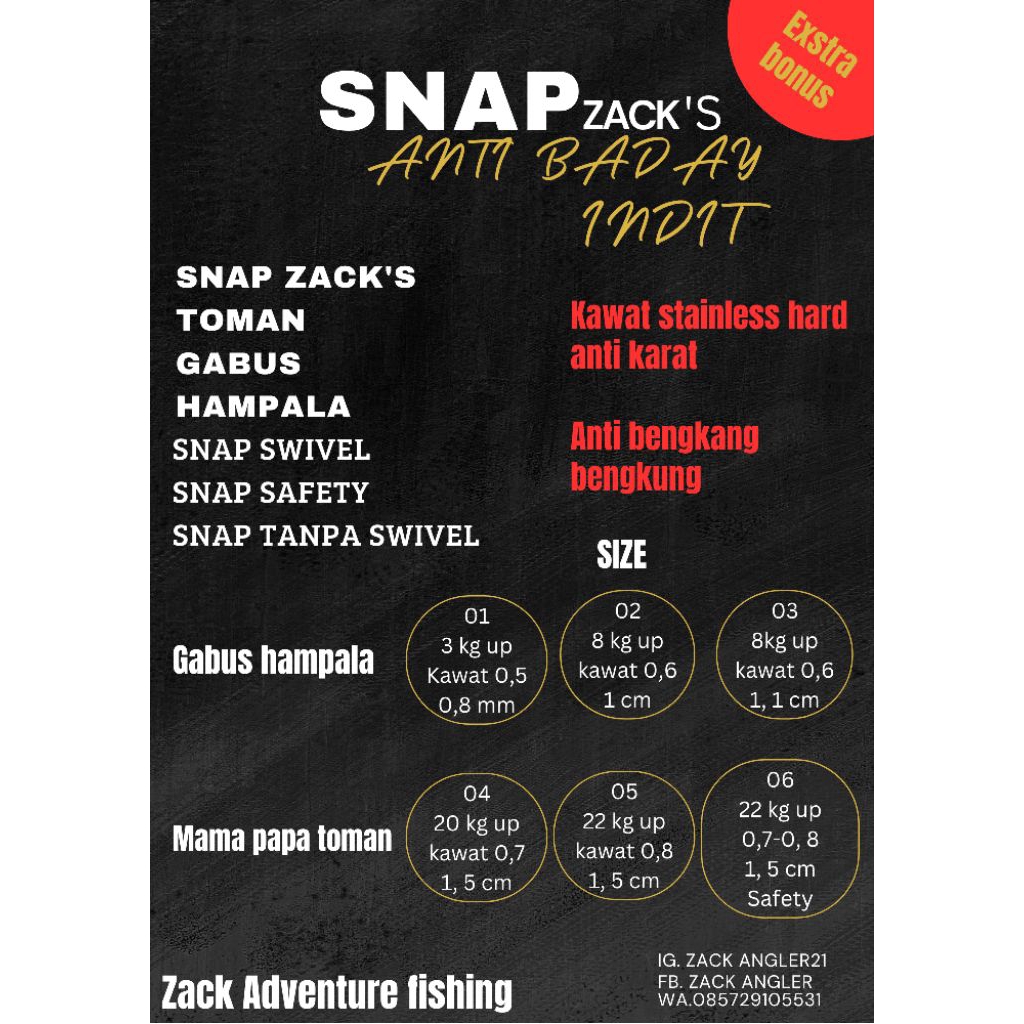 (NO 02)SNAP PANCING(15 pcs) CASTING HAMPALA GABUS/KAWAT ANTI KARAT DAN ANTI BENGKANG