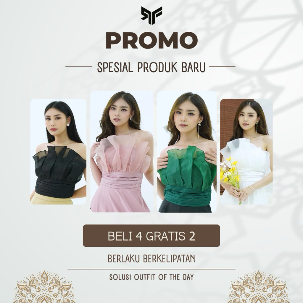 Yanzi - Atasan Organza Top Kombinasi Byenori