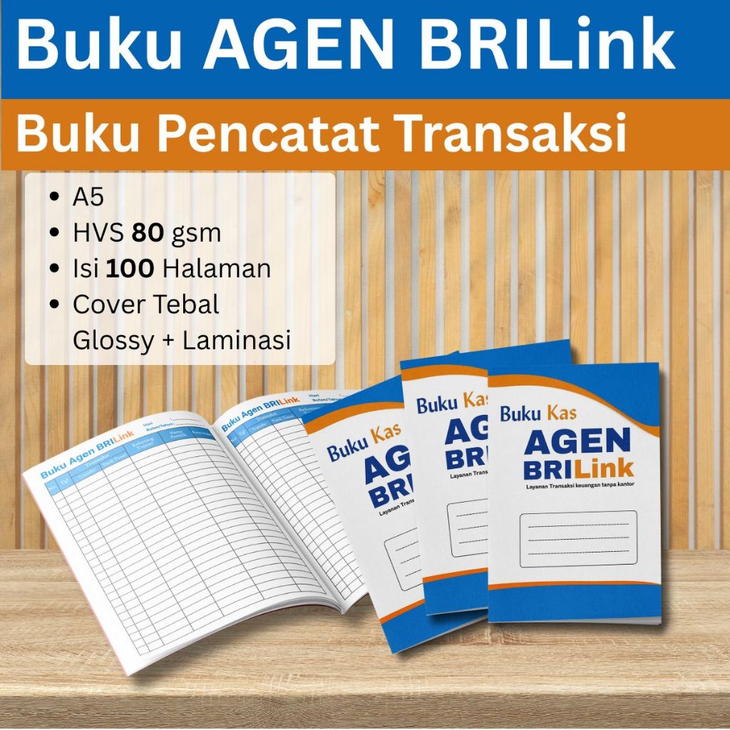 

Buku AGEN BRILink Buku Pengisian Transaksi 100 Halaman A5 HVS 80 gsm buku pencatat transaksi link