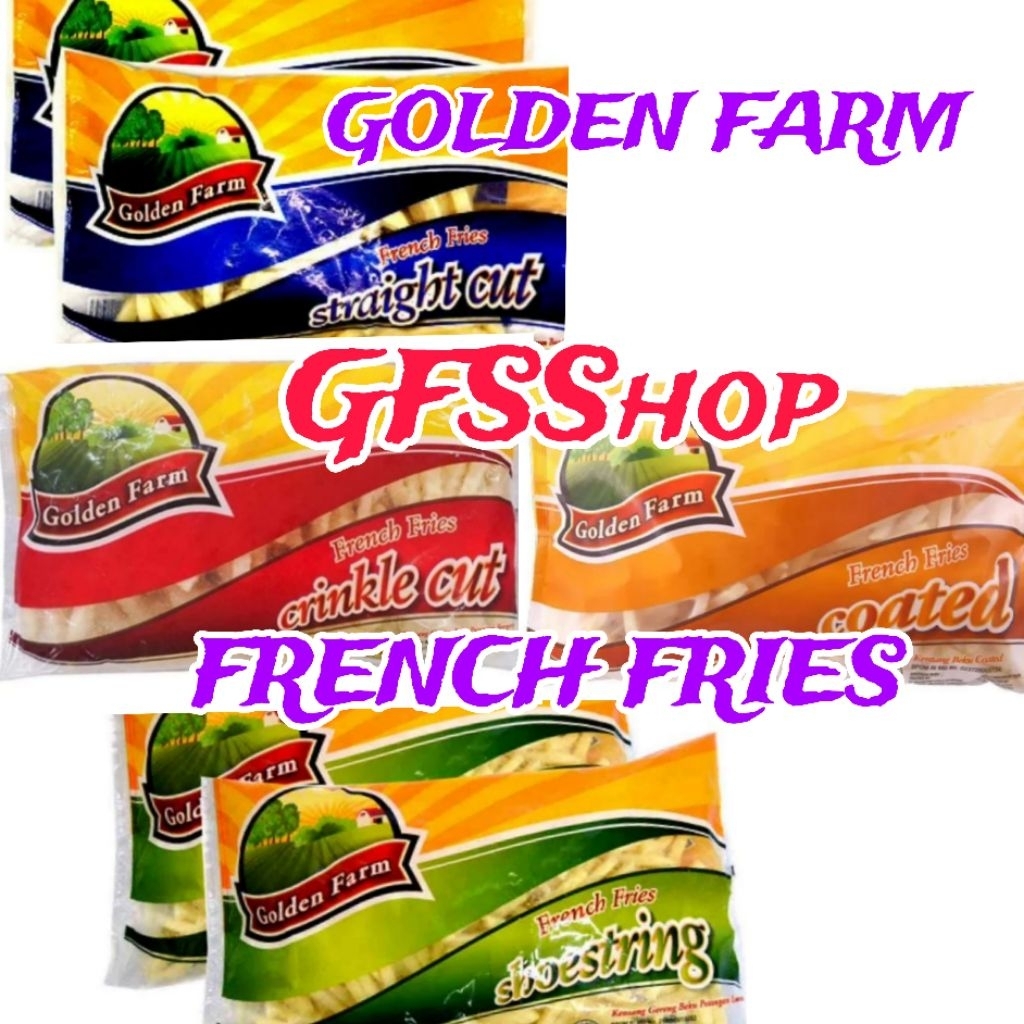 

Kode E. Golden Farm French Fries Shoestring / Straight Cut/Crinkle Cut 500Gr Kentang Goreng