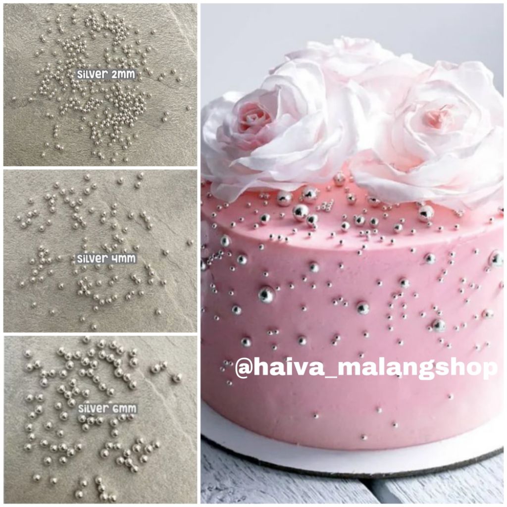 

Mutiara Hiasan Tart Silver 2mm,4mm,6mm/ Mix Silver/Sprinkle/ Hiasan Cup Cake 10gr