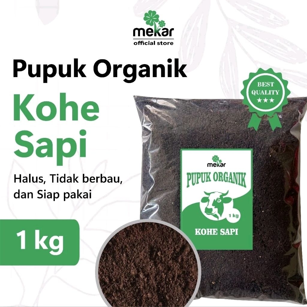 Mekar - Pupuk Organik Kohe Sapi (1kg) Kotoran Sapi Murni, Sudah Fermentasi