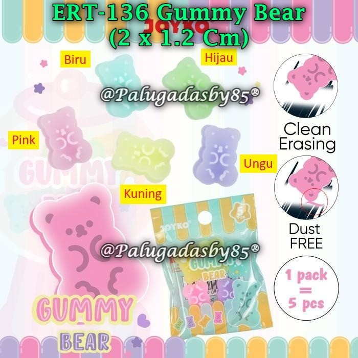 

(1 Set) GROSIR Penghapus JOYKO ERT-136 Gummy Bear / Penghapus Eraser Joyko ERT-136 (1 Set)