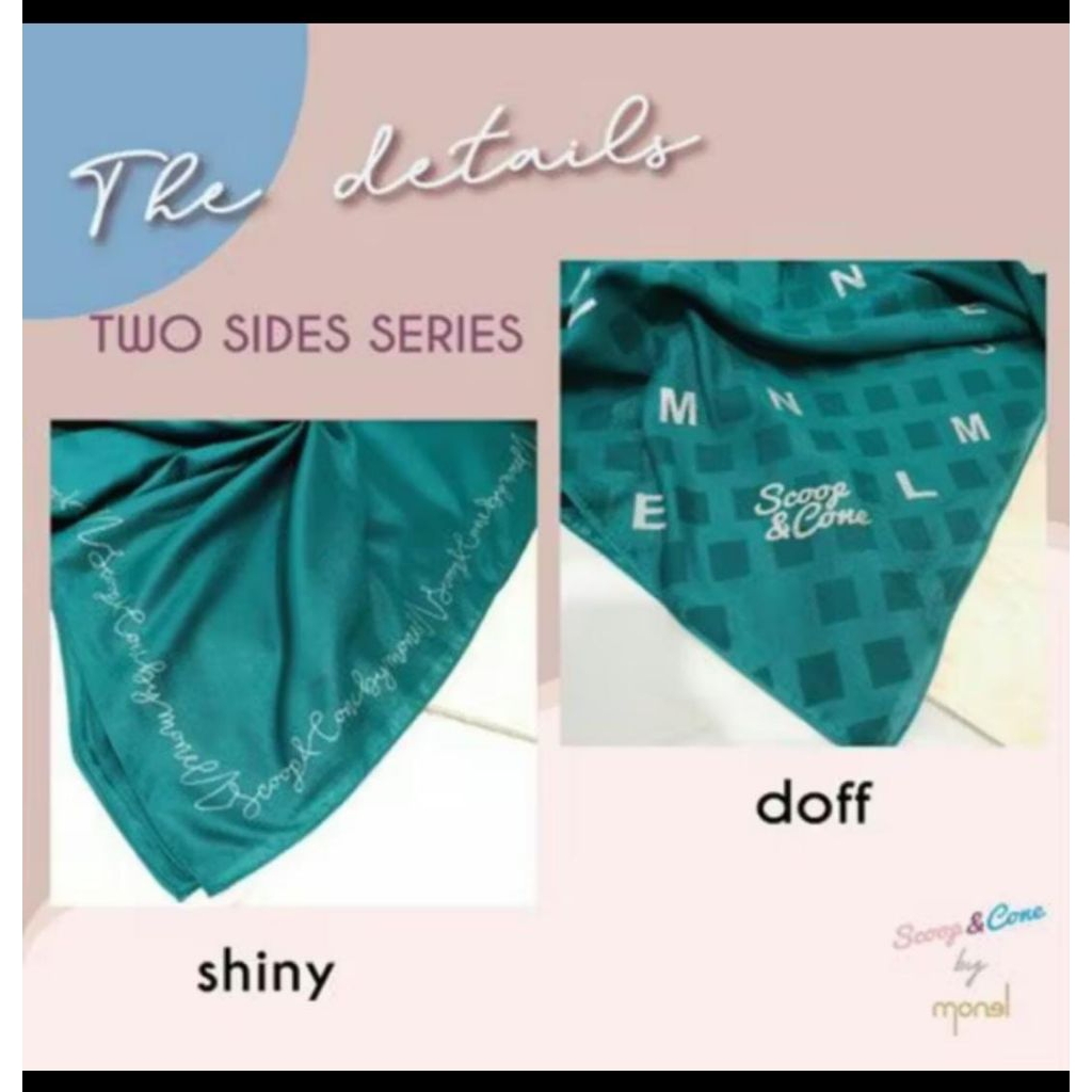 preloved voal scoop and cone bolak balik scoop&cone original kerudung segi empat monel glitter asli 