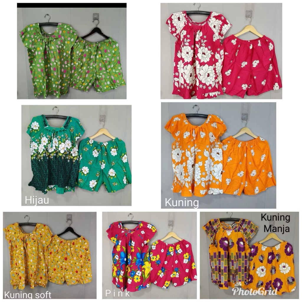 setelan gajah putih / baju tidur gajah putih / setelan gajah putih pendek / setelan gajah putih jumb