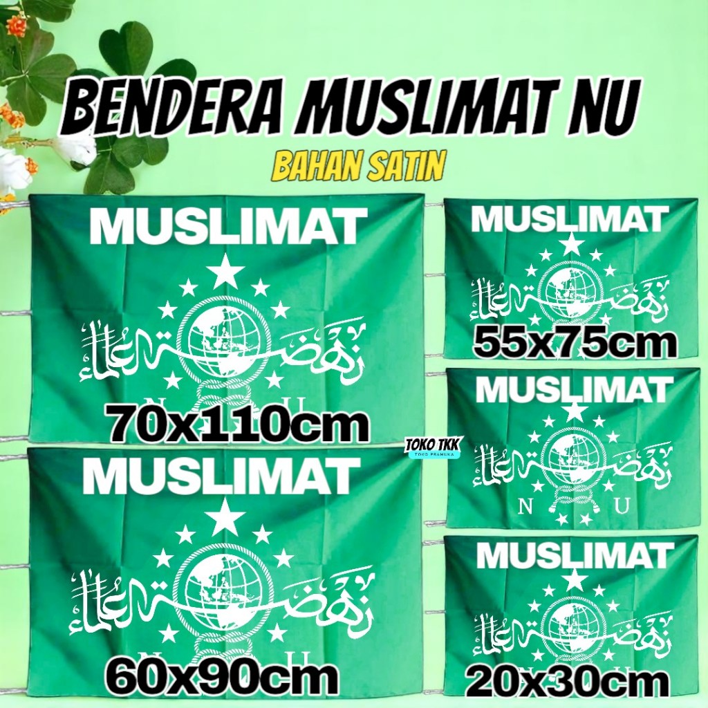 Bendera Muslimat NU bahan satin