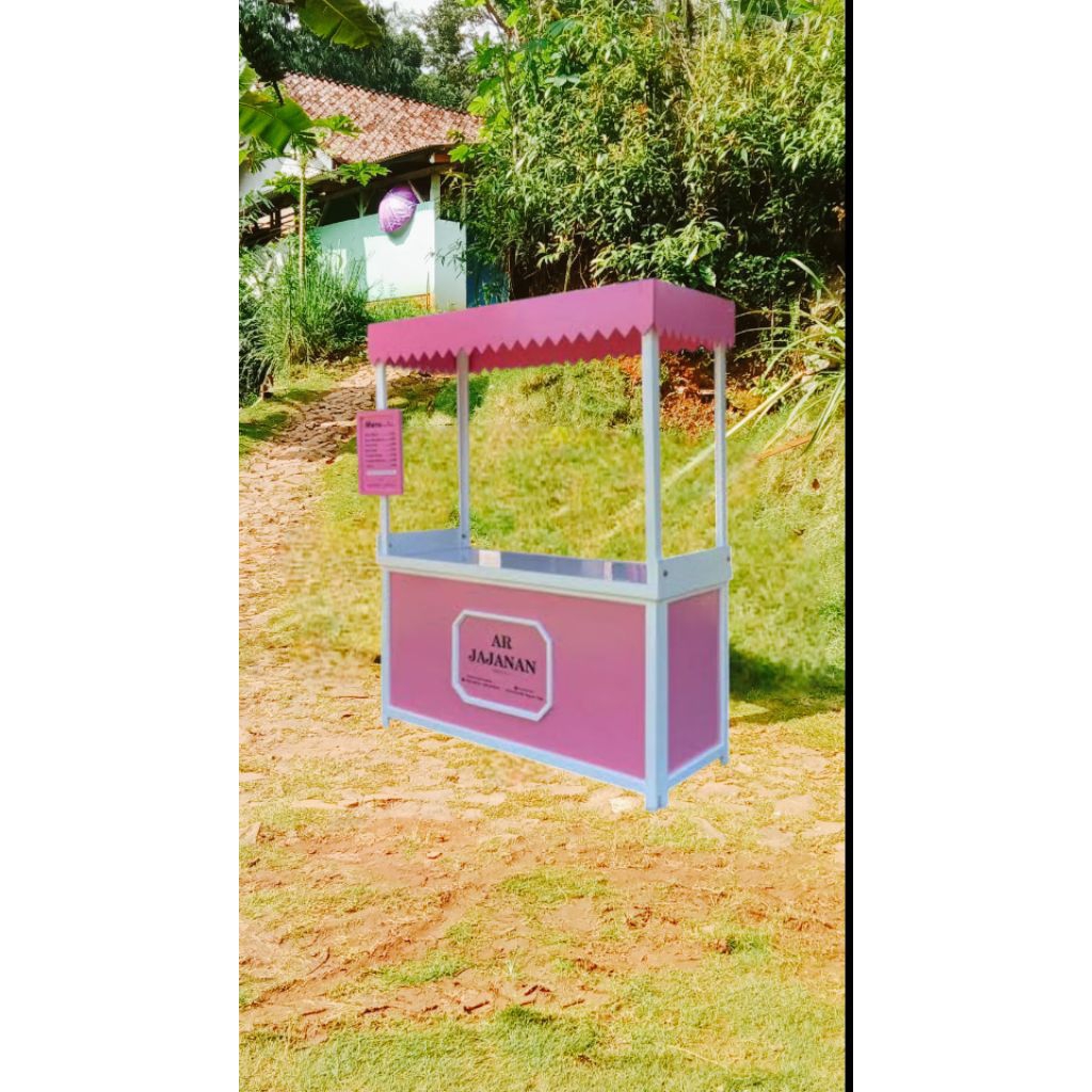 booth bongkar pasang / booth lipat portable atap / meja lipat jualan/ booth stand event desk lipat