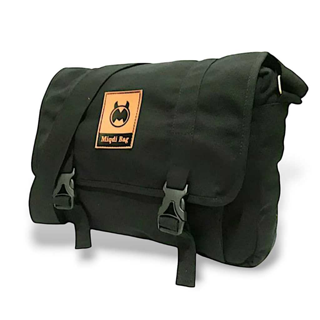 TAS SLEMPANG KANVAS TAS SLEMPANG PRIA WANITA TAS KULIAH KERJA TAS SLEMPANG MIQDI BAG