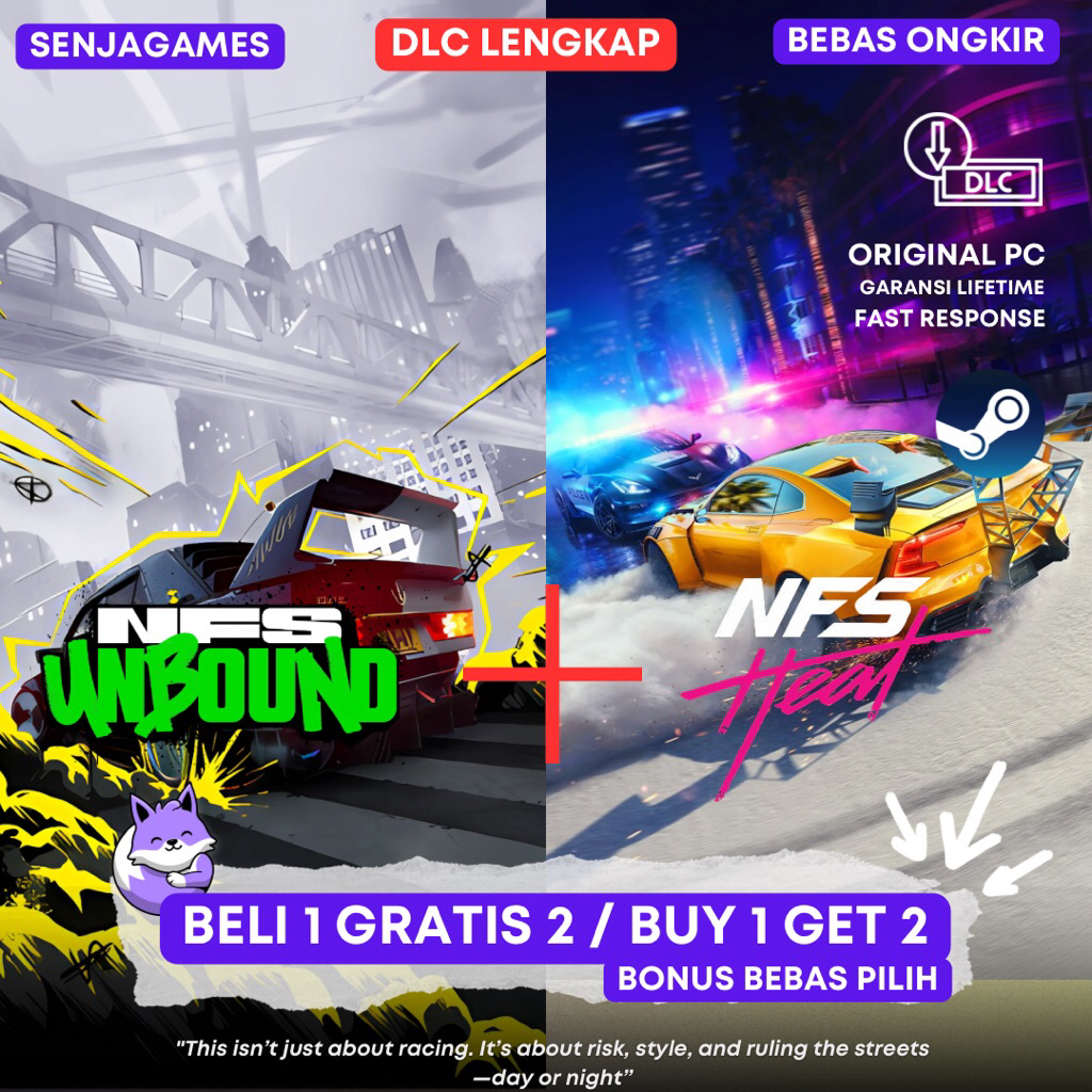 Need for Speed Unbound Palace Edition + Need For Speed Heat Original Game PC